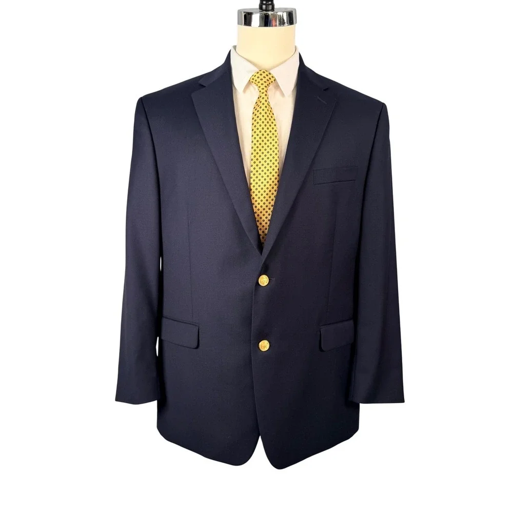 Lauren‎ Ralph Lauren Blazer Mens 44R Navy 100% Wool Gold Button